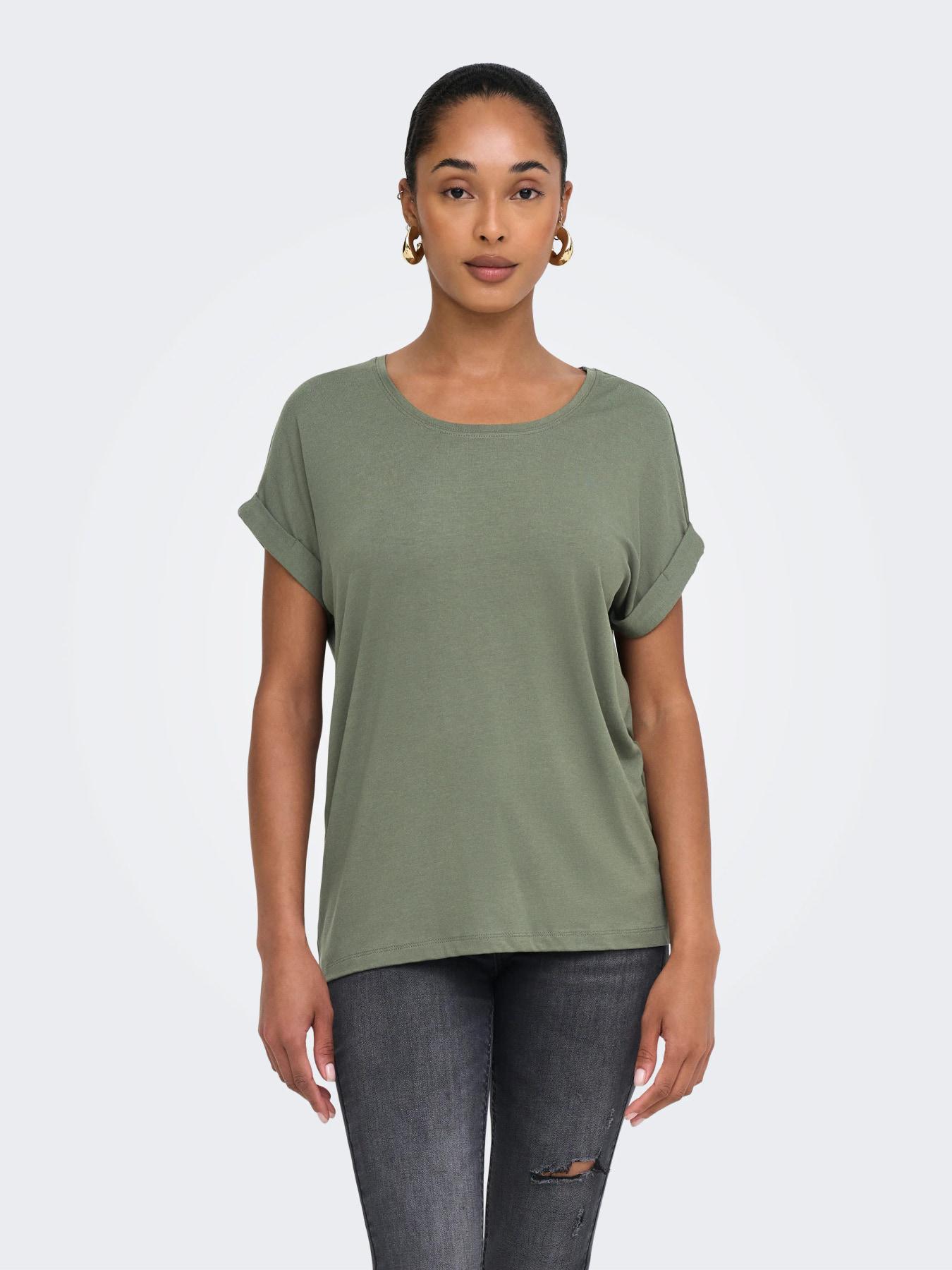 ONLMOSTER S/S O-NECK TOP Smokey Olive - Bild 2
