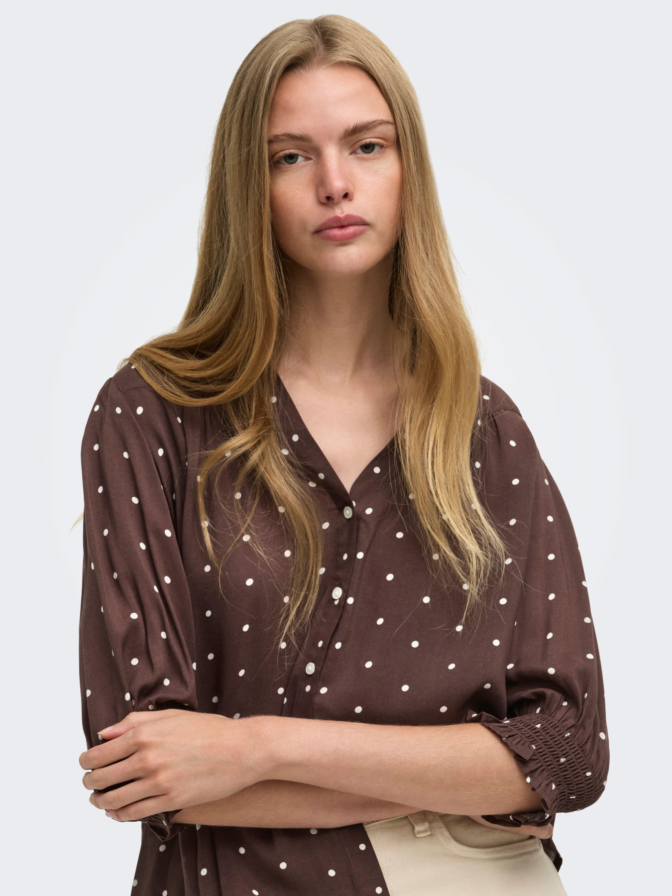ONLRAYA 3/4 SHIRT Deep Mahogany Dots - Bild 4