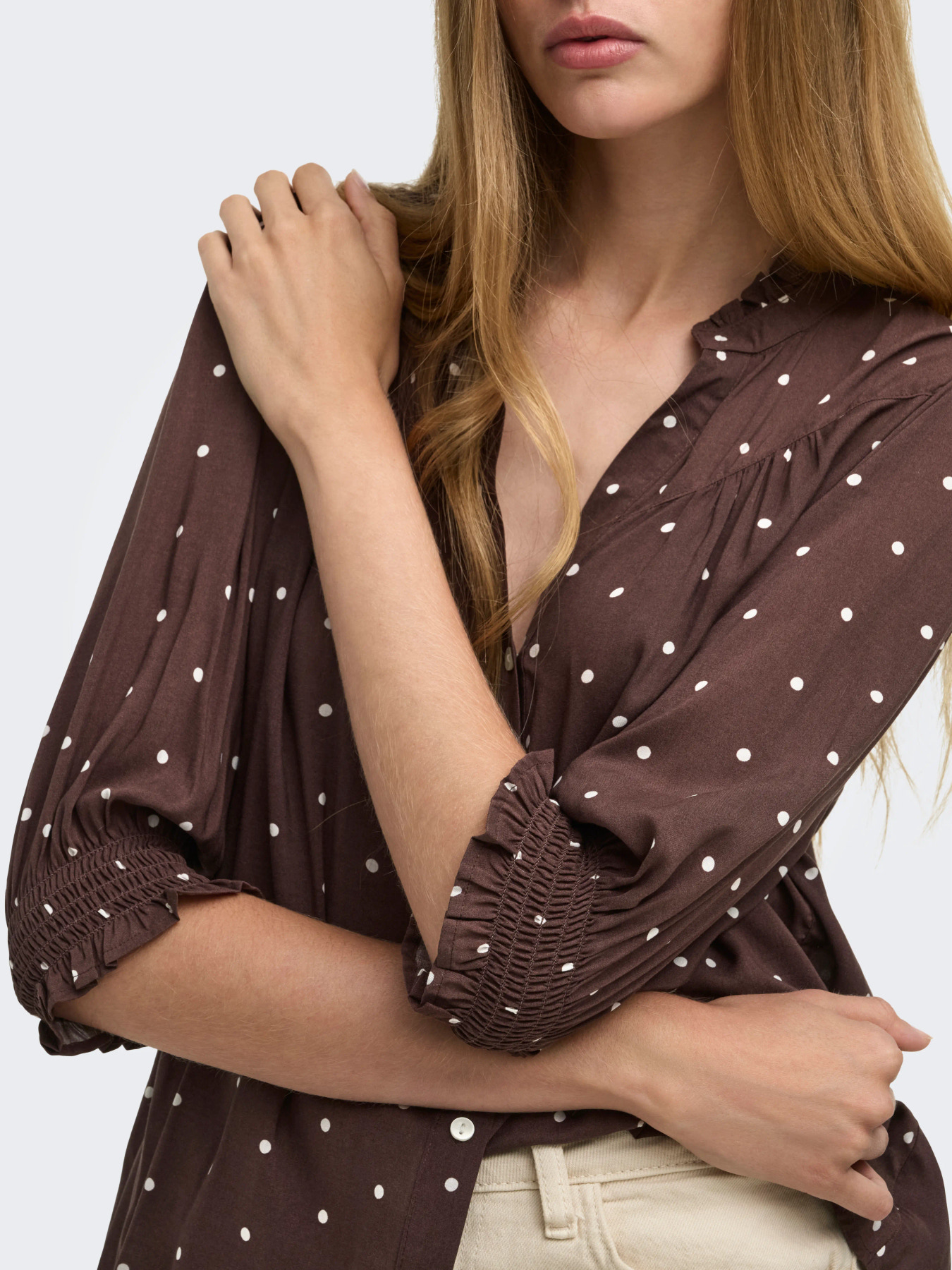ONLRAYA 3/4 SHIRT Deep Mahogany Dots - Bild 5