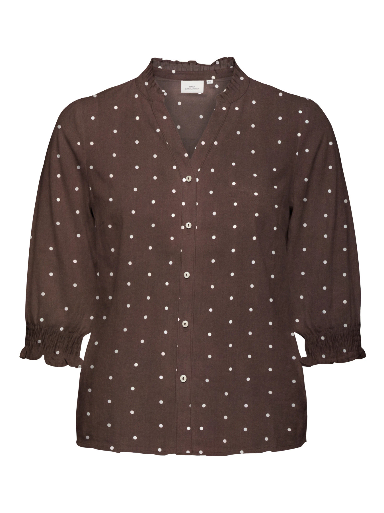 CARRAYA 3/4 SHIRT Deep Mahogany Dots