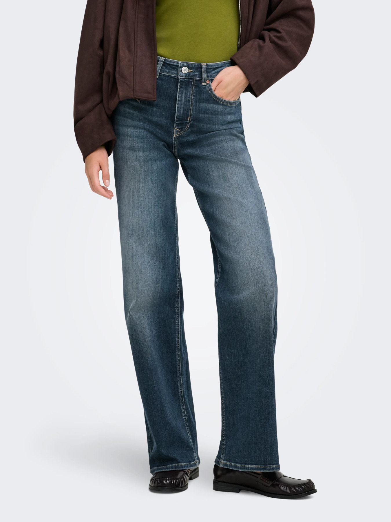 ONLMADISON BLUSH HW WIDE DNM Dark Blue Denim - Bild 3