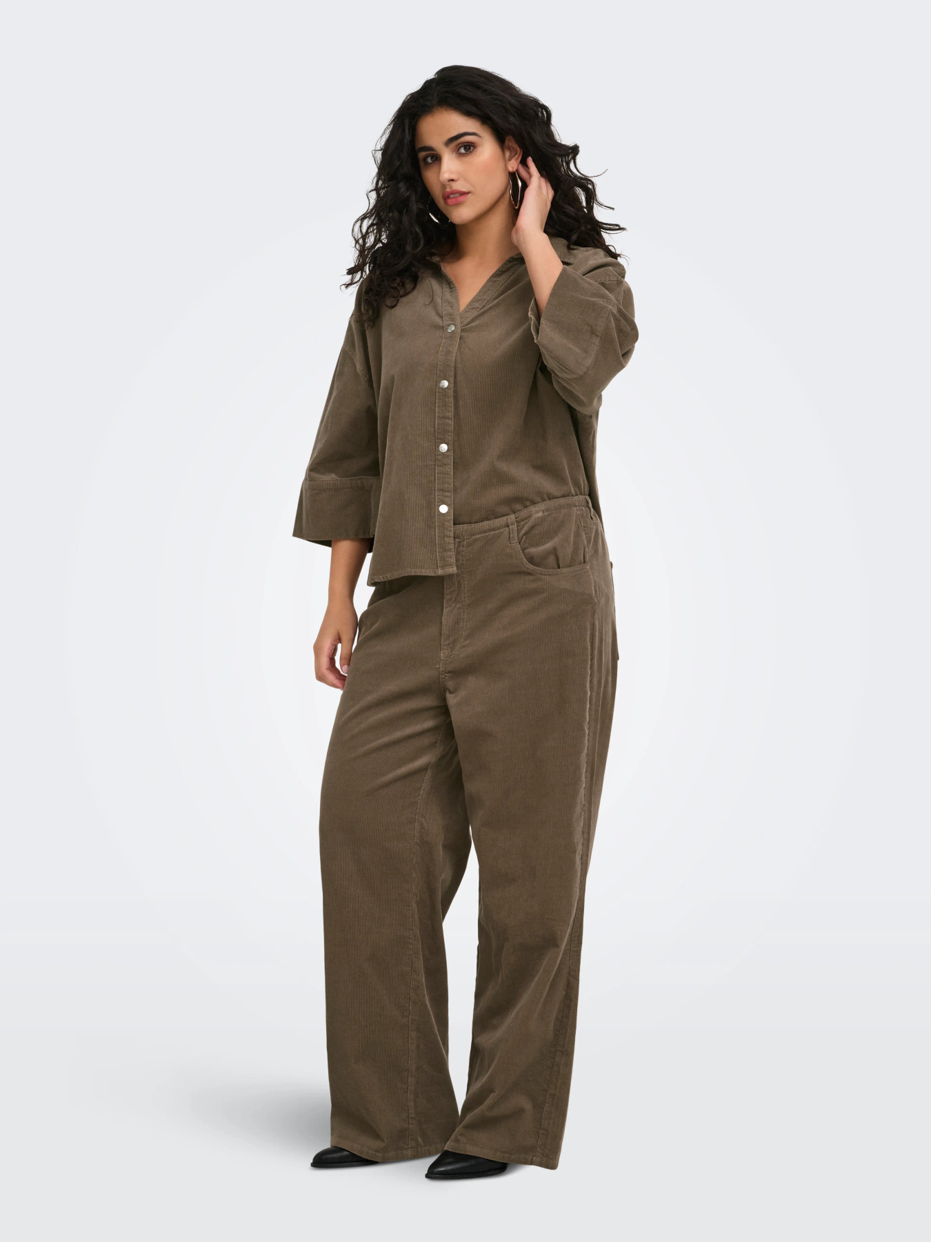 CARNESSA 3/4 CORD SHIRT Walnut - Bild 4