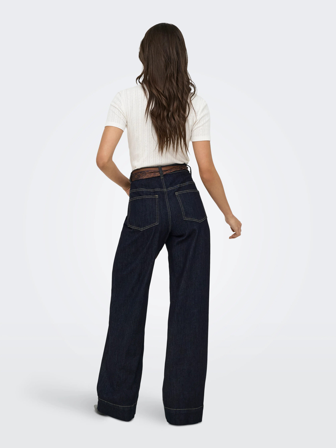 ONLMADISON BLUSH HW WD SCARF Dark Blue Denim - Bild 7
