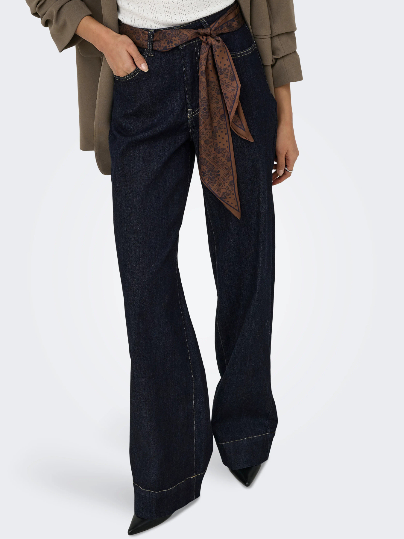 ONLMADISON BLUSH HW WD SCARF Dark Blue Denim - Bild 4