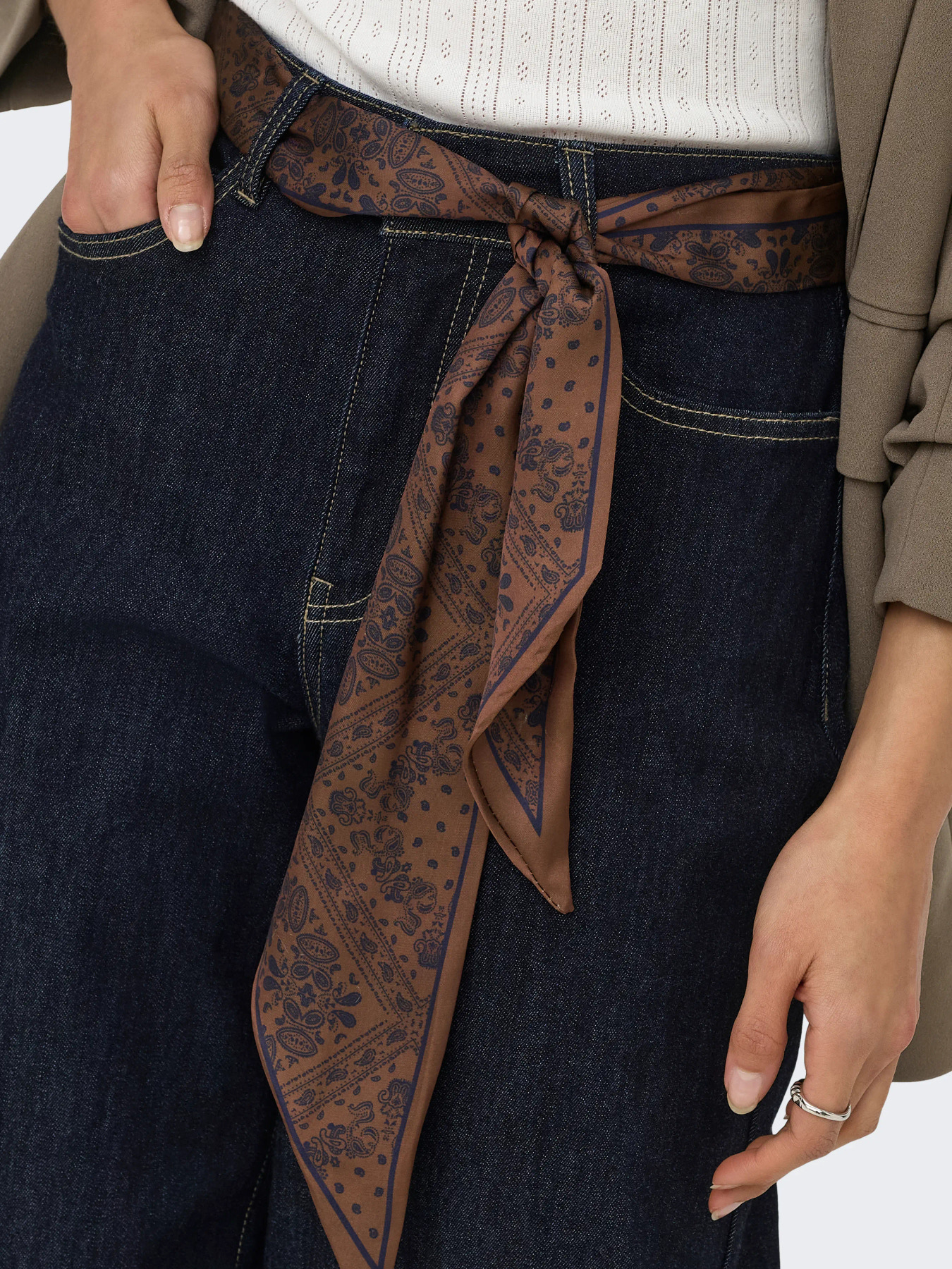 ONLMADISON BLUSH HW WD SCARF Dark Blue Denim - Bild 8