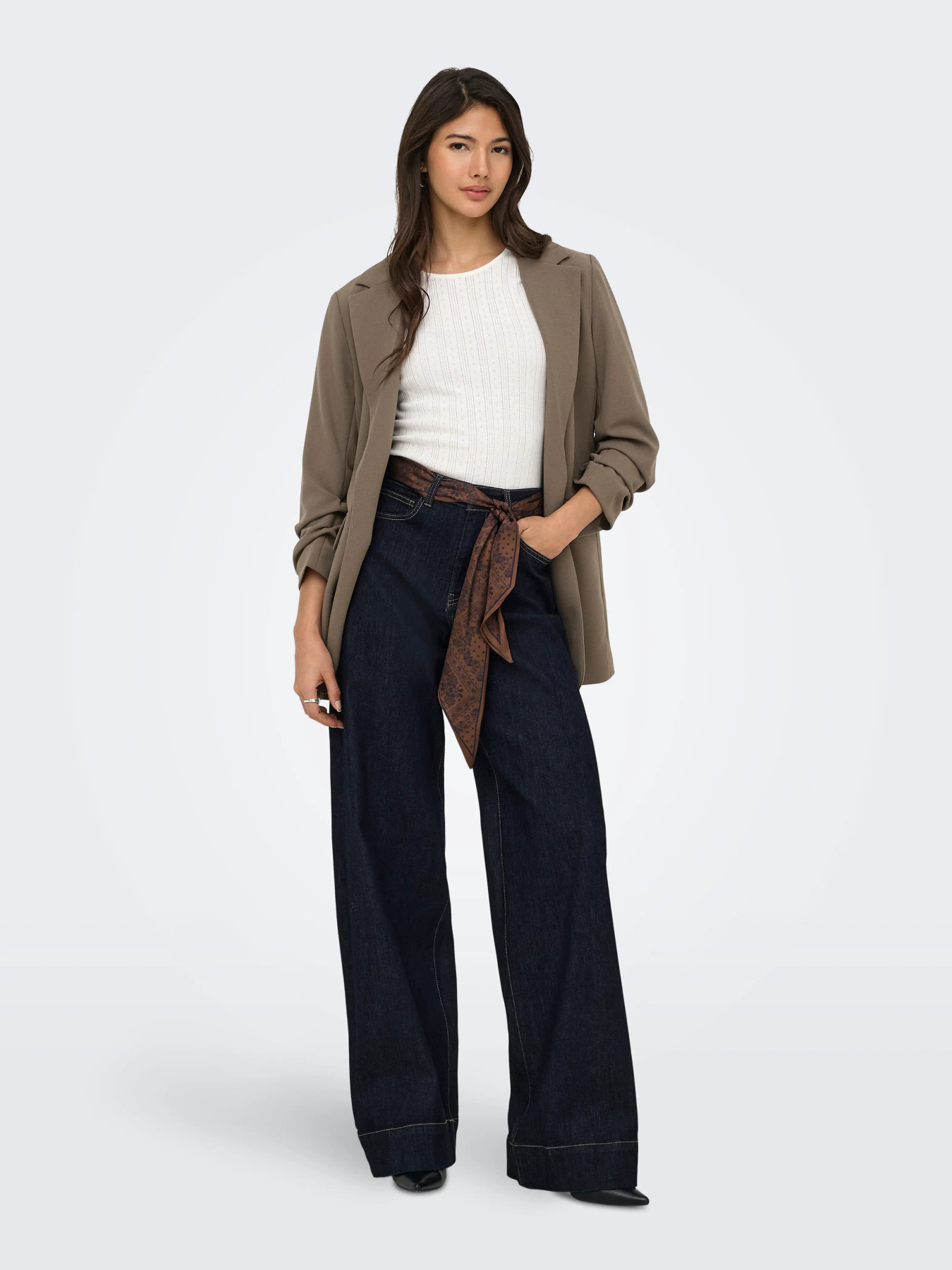ONLMADISON BLUSH HW WD SCARF Dark Blue Denim - Bild 5