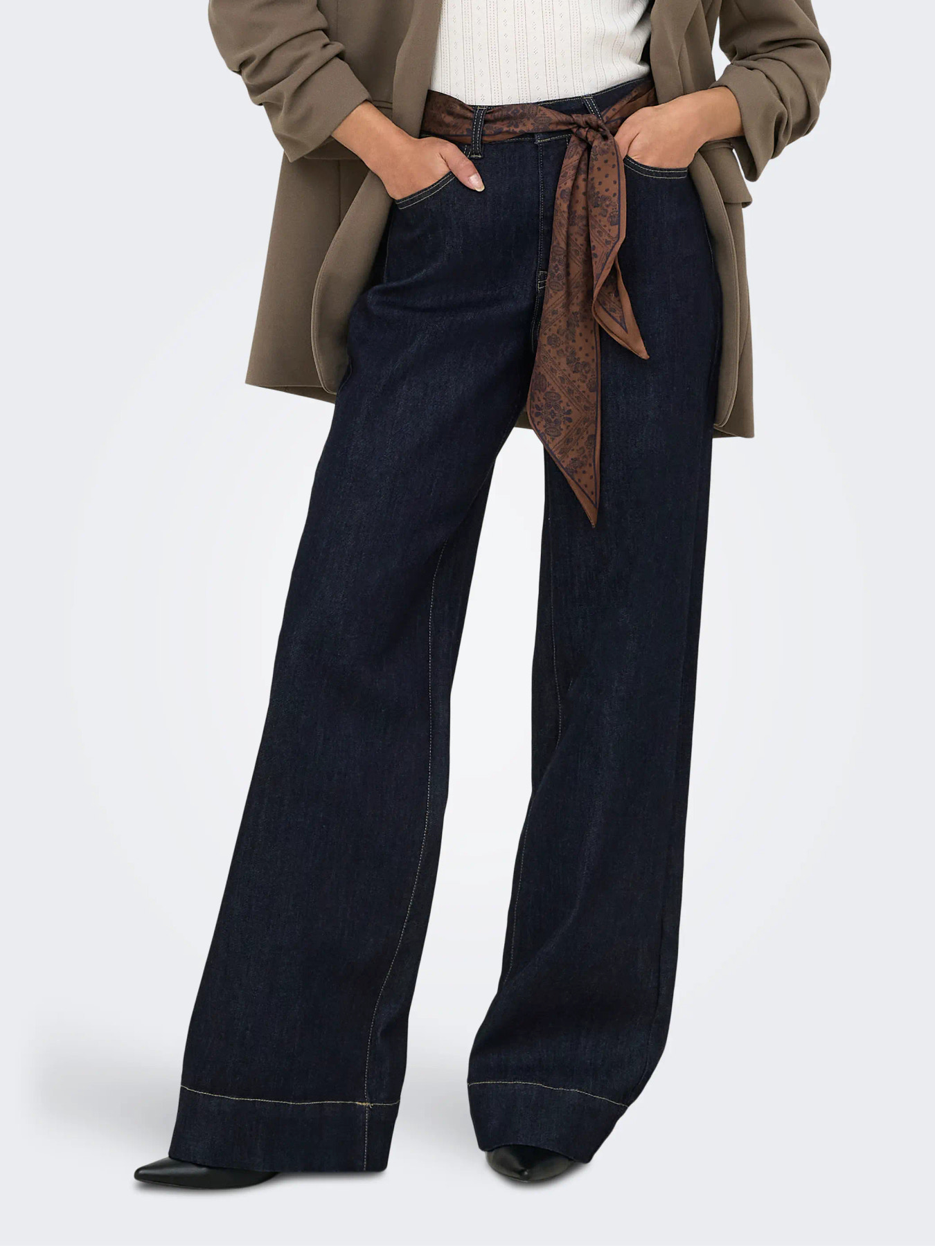 ONLMADISON BLUSH HW WD SCARF Dark Blue Denim - Bild 3